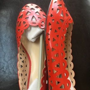Nine West Mazzota Cut-Out Flats, Red, size 7, NWT